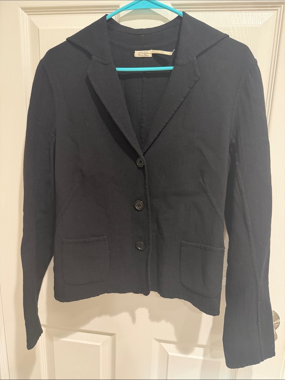 Max Studio Black Button-Front Women's blazer
